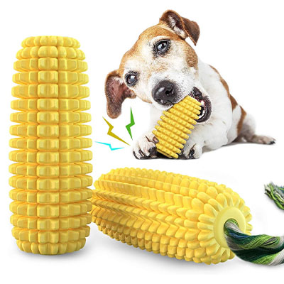  Corn Shape Dog Chew Toy Interactive Puppy Chew Toy Bite-Resistant Teeth Clean Pet Dog Toys